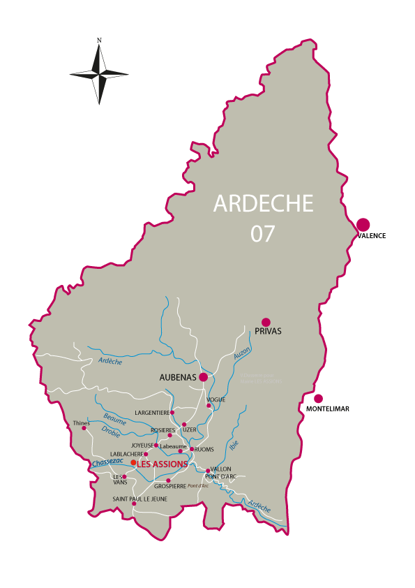 carte de département Ardèche